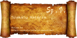 Szakály Valéria névjegykártya