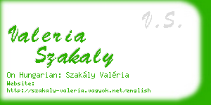 valeria szakaly business card